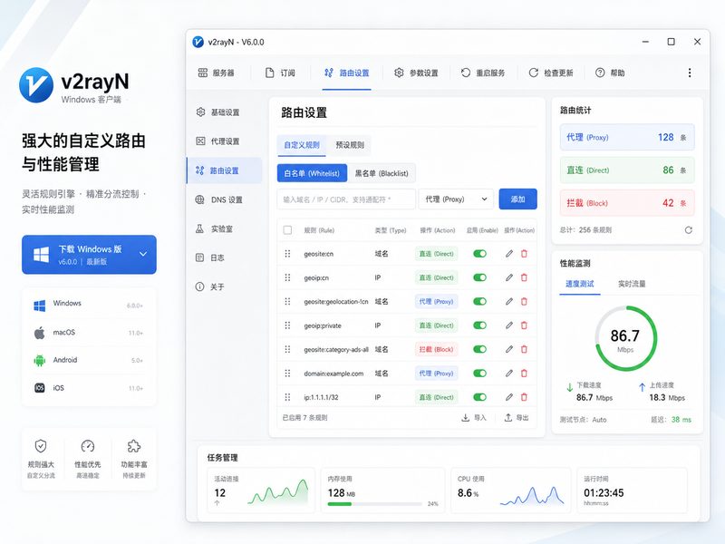 v2rayN精细化路由控制规则面板